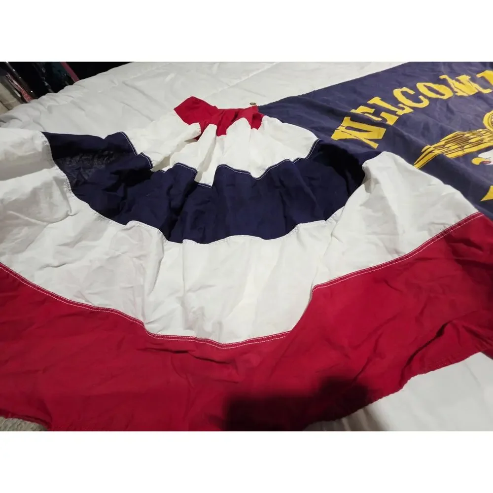 Everwear Pleated Fan Patriotic American Eagle Flag/Banner Decoration USA 100'
